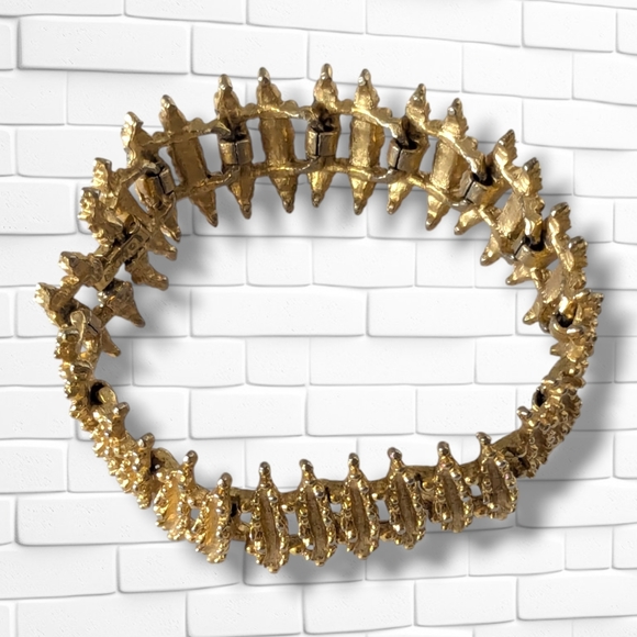Vintage Mid Century Modernist Brutalist Gold Tone Avon Bracelet - Picture 3 of 8